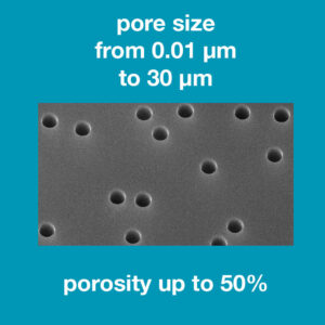 Pore size range for track-etched membrane filters